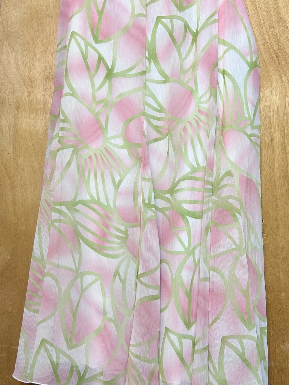 Women's Pink & Green Floral A-Line Skirt